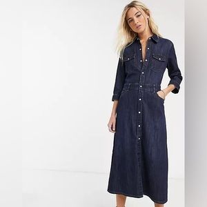 AllSaints Polly Denim Midi Dress sz 4